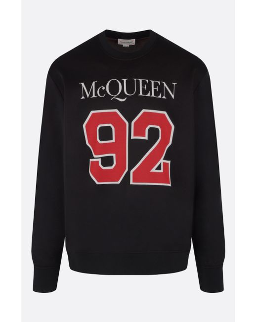 Alexander McQueen McQueen 92 logo intarsia jersey mesh sweatshirt Man