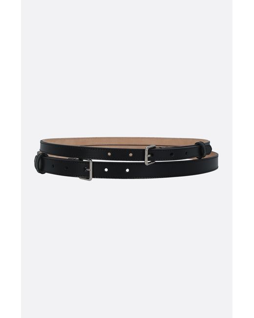 Alexander McQueen smooth leather long double belt