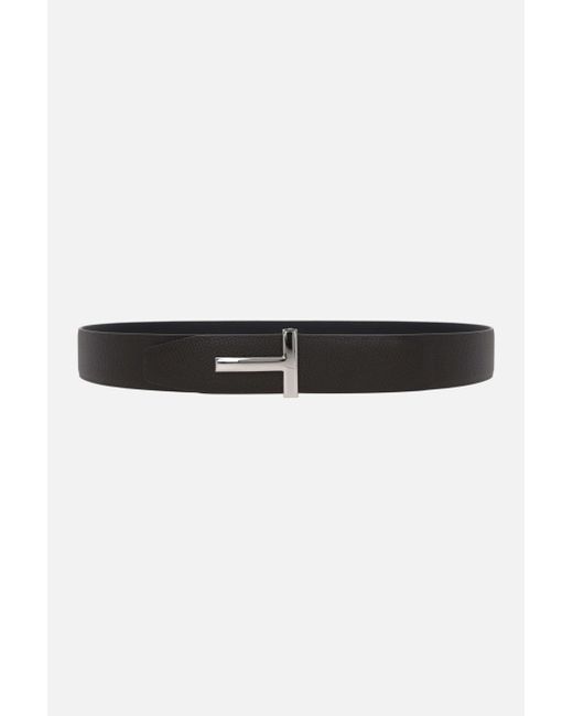 Tom Ford T Icon grainy leather reversible belt Man