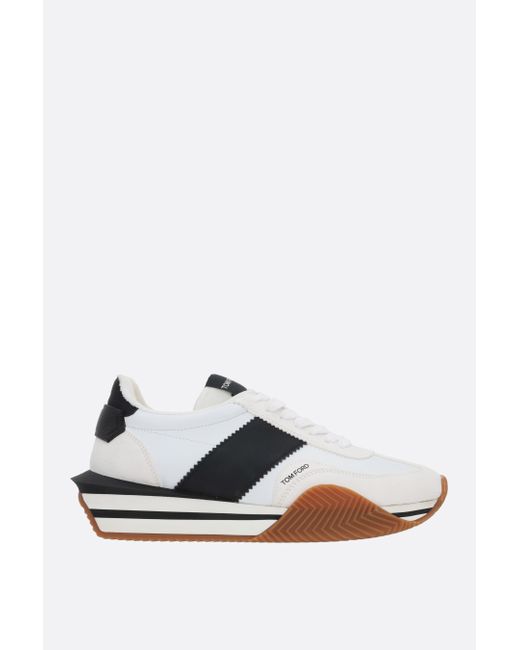 Tom Ford James smooth leather and suede sneakers Man