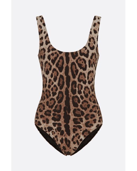Dolce & Gabbana leopard printed lycra one-piece swimsuit