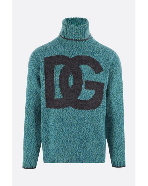 Dolce & Gabbana wool blend pullover with DG logo intarsia Man