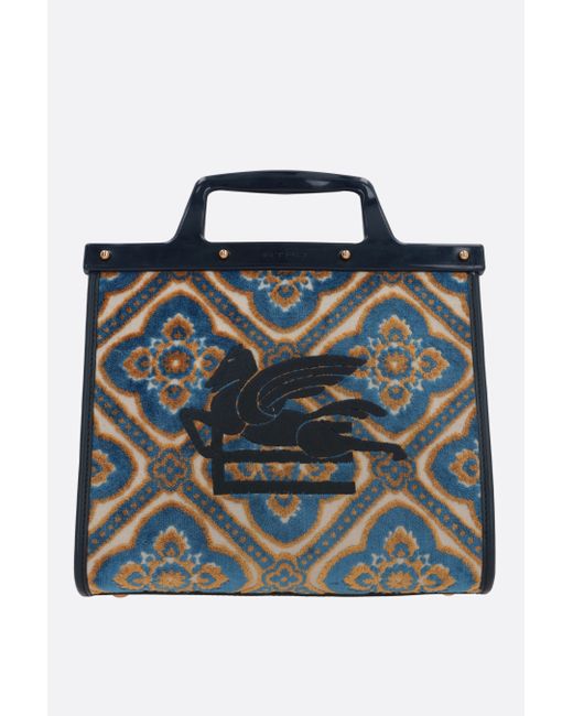 Etro Love Trotter small coated jacquard tote bag