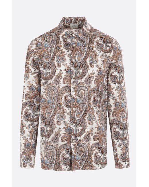 Etro Floral Paisley cotton shirt Man