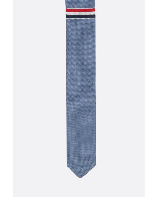 Thom Browne tricolor intarsia silk knit tie Man