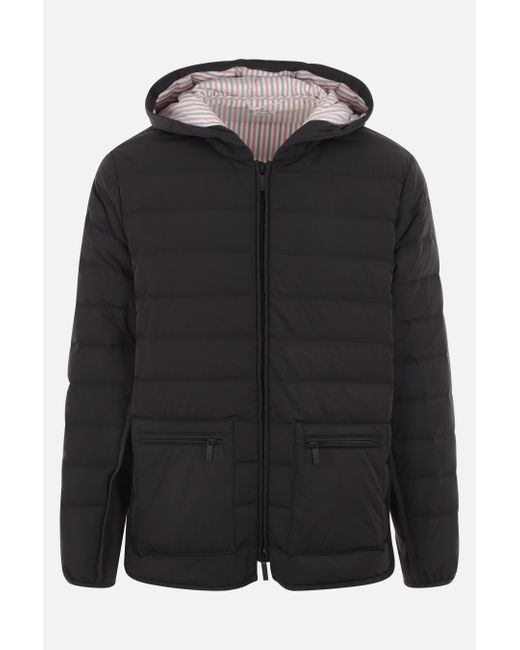 Thom Browne poly-twill down jacket with knit panels Man