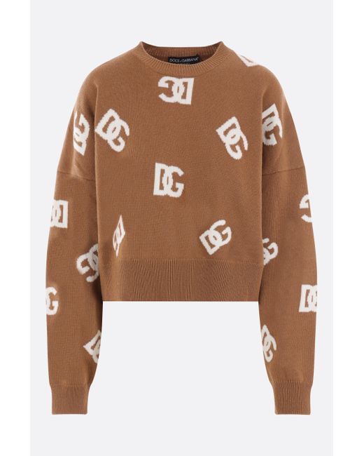Dolce & Gabbana DG intarsia wool cropped pullover