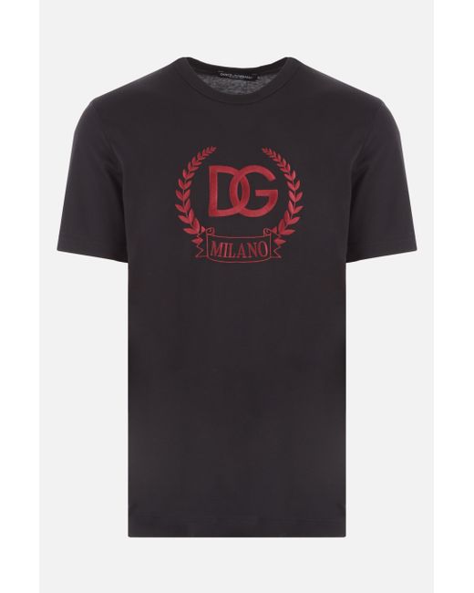Dolce & Gabbana cotton t-shirt with DG Coin logo embroidery Man
