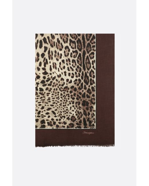 Dolce & Gabbana leopard print modal and cashmere scarf