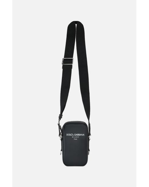 Dolce & Gabbana logo print smooth leather crossbody bag Man