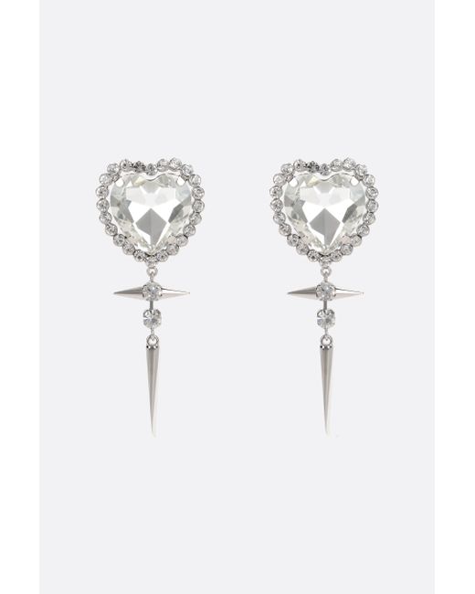 Alessandra Rich brass heart earrings with studs