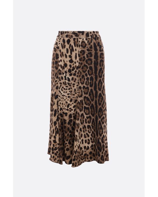 Dolce & Gabbana Leopard printed cady round skirt