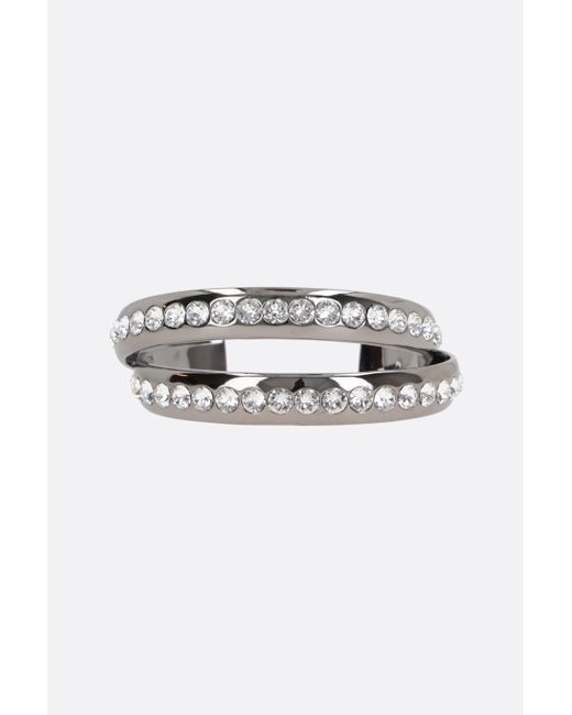 Amina Muaddi Jaheel crystal-embellished metal cuff bracelet