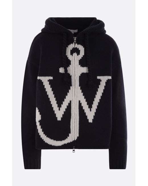 J.W.Anderson wool full-zip pullover with Anchor logo intarsia Man