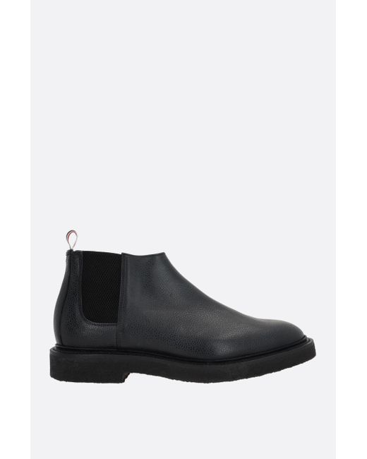 Thom Browne pebble grain leather mid-top chelsea boots Man