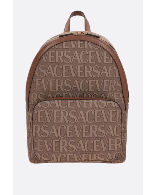 Versace Allover canvas backpack Man