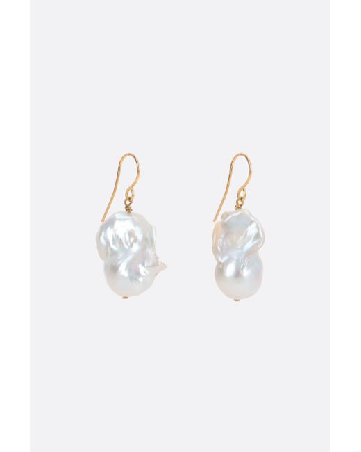 Jil Sander pearl-embellished brass earrings