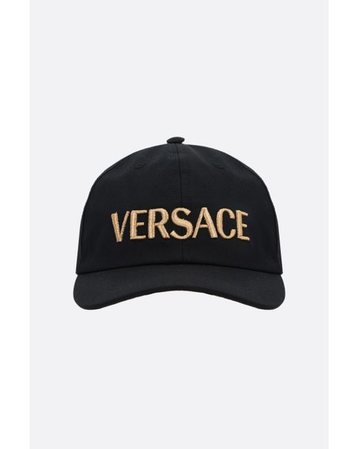 Versace logo embroidered drill baseball cap Man
