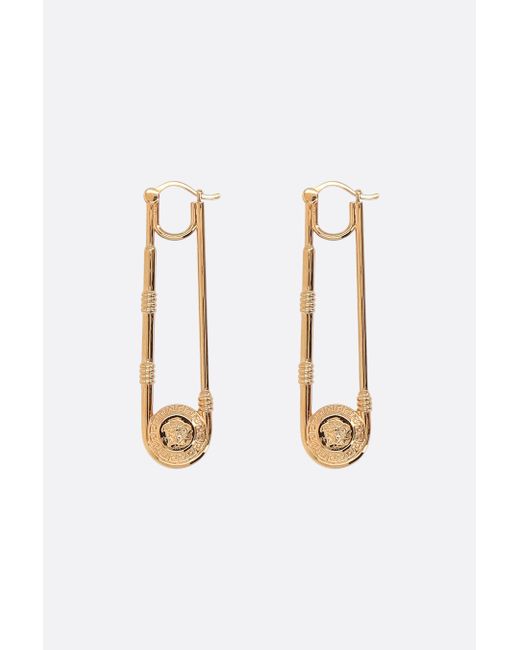 Versace Safety Pin metal earrings
