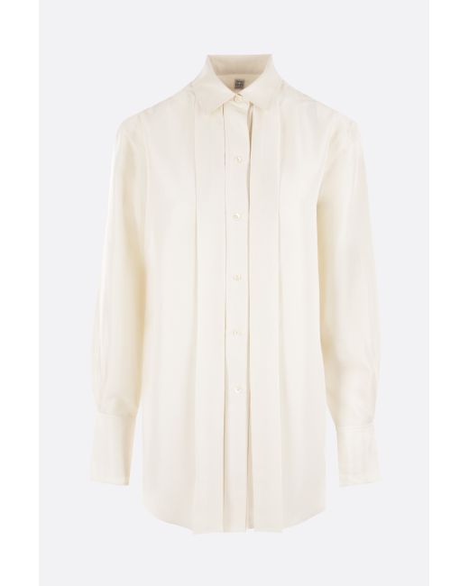 Totême silk shirt with pleated plastron