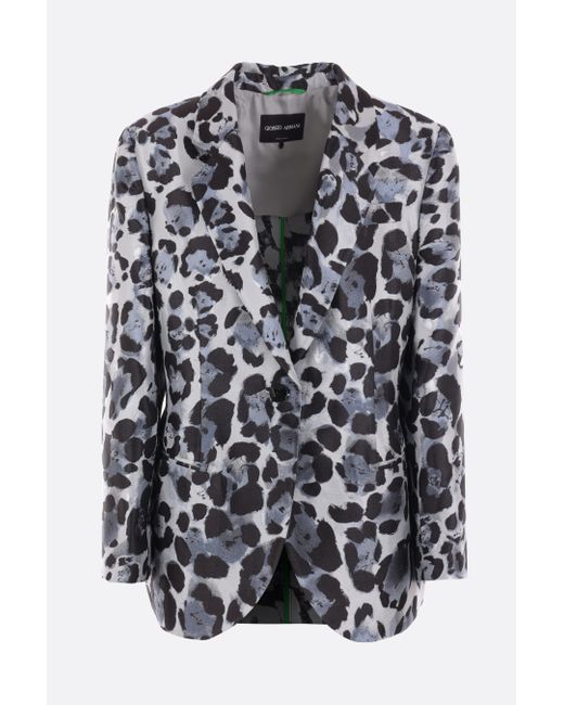 Giorgio Armani animalier jacquard silk blend jacket