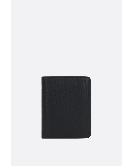 Maison Margiela Four Stitches grainy leather card case with keyring Man