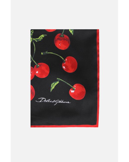 Dolce & Gabbana Cherry print silk foulard