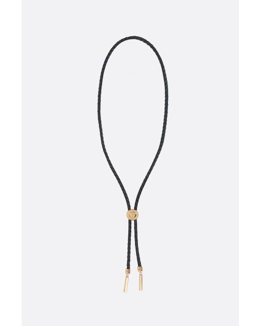 Versace La Medusa braided leather necklace Man