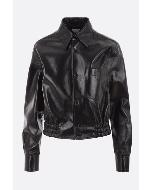 Bottega Veneta leather cropped jacket