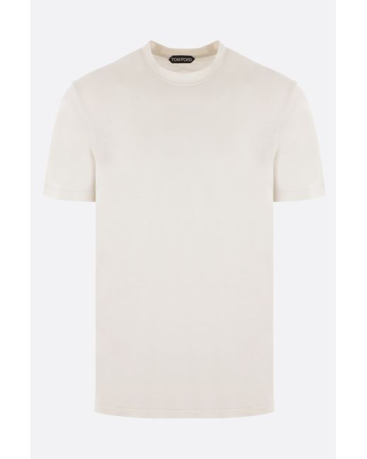 Tom Ford stretch cotton t-shirt with logo embroidery Man