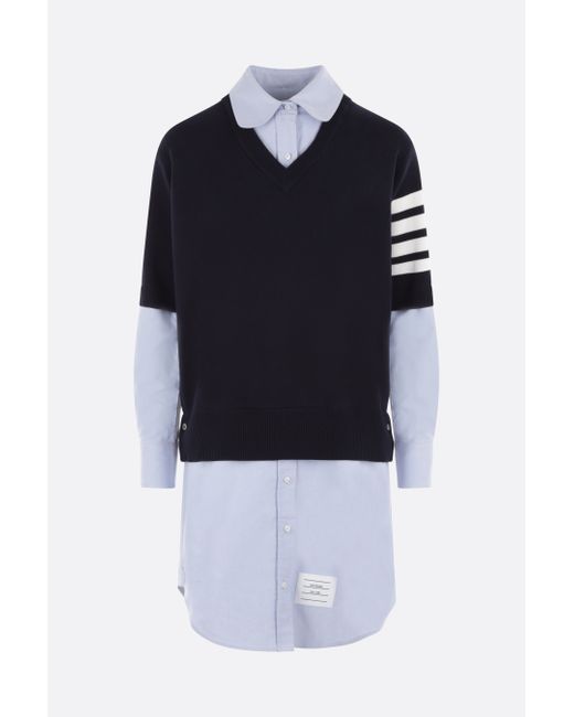 Thom Browne oxford shirtdress with pullover insert
