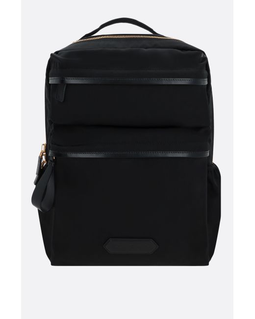 Tom Ford recycled nylon and smooth leather backpack Man