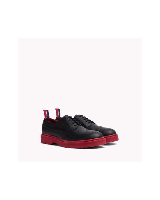 Tommy Hilfiger Colored Sole Leather Brogue Black