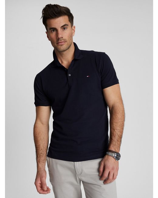 Tommy Hilfiger Mens Slim Fit Tommy Polo Blue