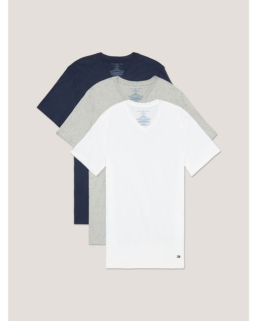 Tommy Hilfiger Cotton Classics V-Neck Undershirt 3-Pack Grey