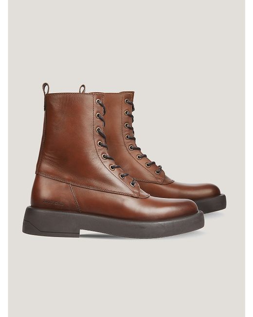 Tommy Hilfiger Cognac Leather Boot