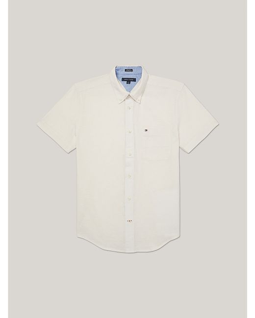 Tommy Hilfiger Regular Fit Linen and Cotton Shirt