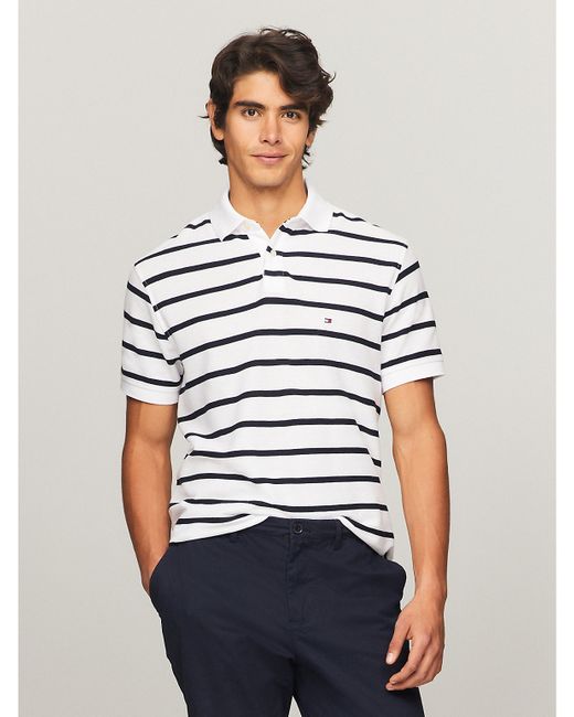 Tommy Hilfiger Regular Fit Stripe Wicking Polo