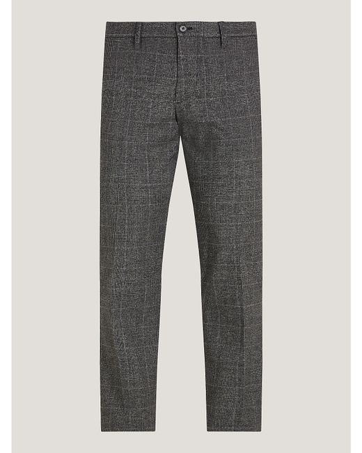 Tommy Hilfiger Straight Fit Brushed Check Trouser Blue