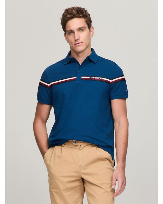 Tommy Hilfiger Regular Fit Monotype Stripe Polo