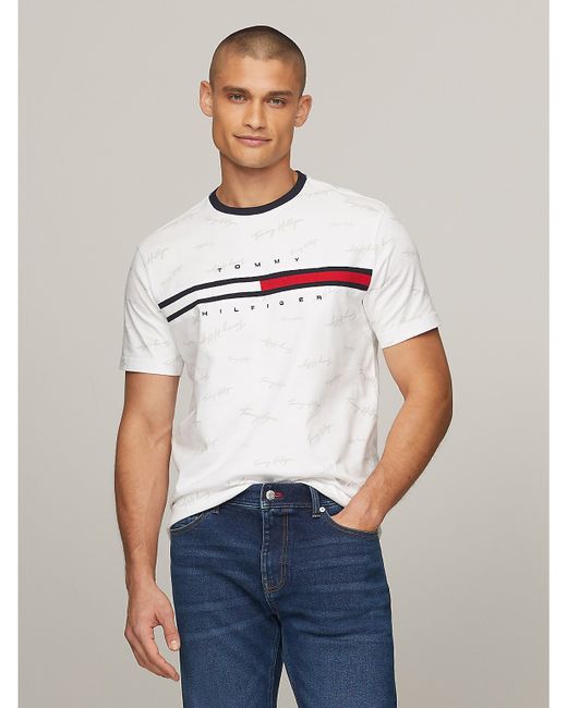 Tommy Hilfiger Signature Flag Stripe Logo T-Shirt