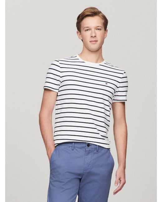 Tommy Hilfiger Slim Fit Premium Stretch Stripe T-Shirt