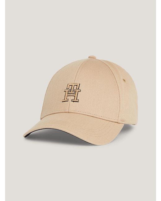Tommy Hilfiger Embroidered TH Logo Twill Cap Beige