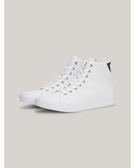 Tommy Hilfiger TH Logo Leather High-Top Sneaker