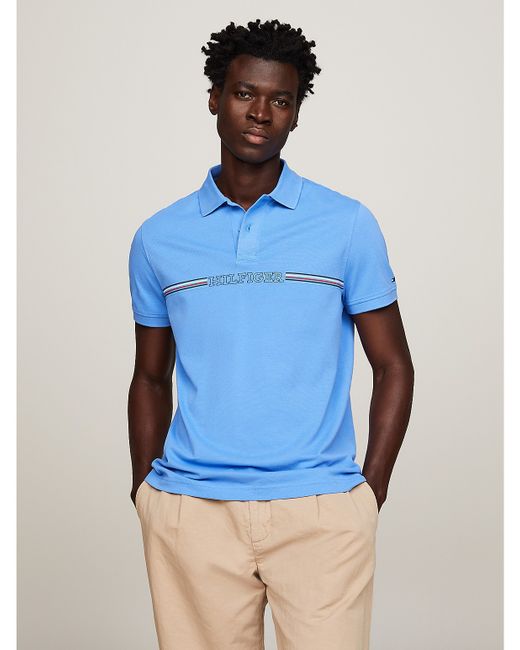 Tommy Hilfiger Regular Fit Monotype Chest Stripe Polo