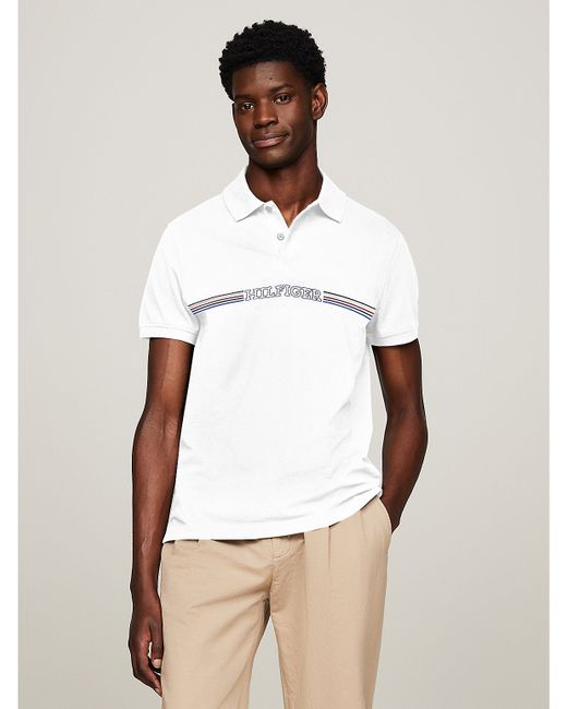 Tommy Hilfiger Regular Fit Monotype Chest Stripe Polo