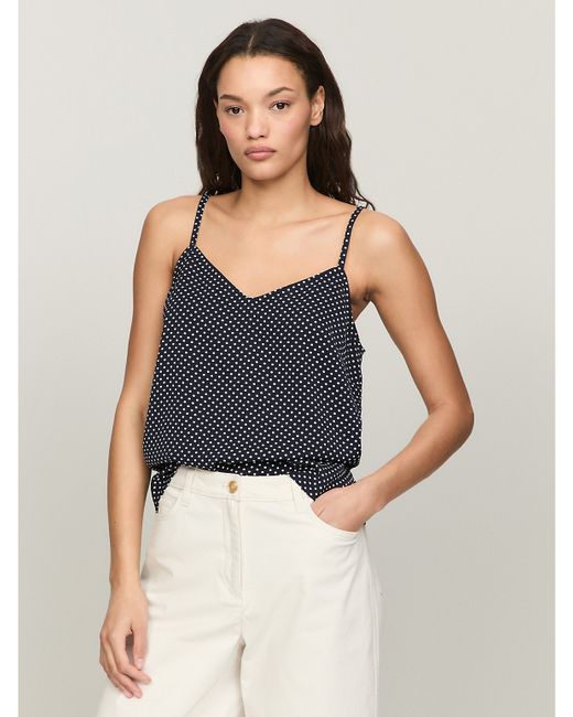 Tommy Hilfiger Relaxed Fit Polka Dot Slip Top Blue