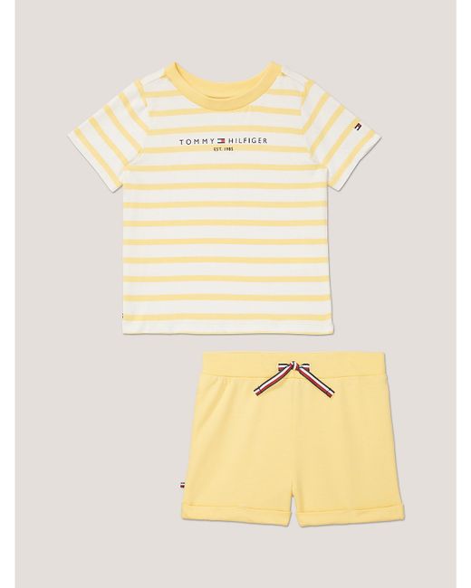 Tommy Hilfiger Boys Babies Stripe T-Shirt and Short Set 12M