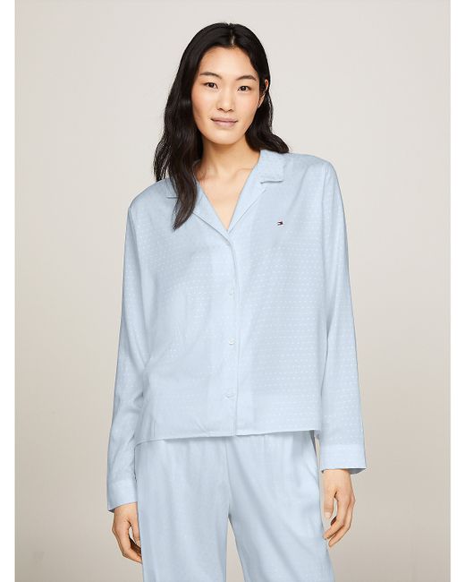 Tommy Hilfiger Polka Dot Jacquard Pajama Shirt