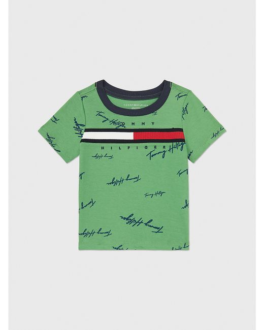 Tommy Hilfiger Boys Babies Signature Flag Stripe Logo T-Shirt 12M